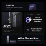 UGREEN 200W GaN Charger 8 in 1 Desktop Laptop Fast Charging Stand For iPhone 17 16 15 Pro Max Macbook Air Xiaomi Samsung Tablets - Image 3
