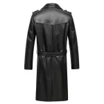 Men's Genuine Cowhide Leather Trench Coat Long Youth Handsome Belted Suit Collar Jacket for Autumn Winter 6XL - Image 3