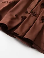 DSFACAIRIJ Women's Turn-Down Collar Long Sleeve Lace-Up Appliques High Street Solid Color Outerwear Fashion Autumn Females - Image 5