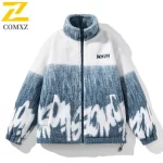 COMXZ 2025 New Men White Duck Down Jacket Winter American-Style Thickened Warm Stand Collar Lamb Wool Lined Oversized Streetwear - Image 2