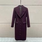 Women's Autumn WinterNew Style Y2K Shoulder PadLong WoolCoat Turn-downCollar Single Button High Quality Fashionable Tweed Jacket - Image 2