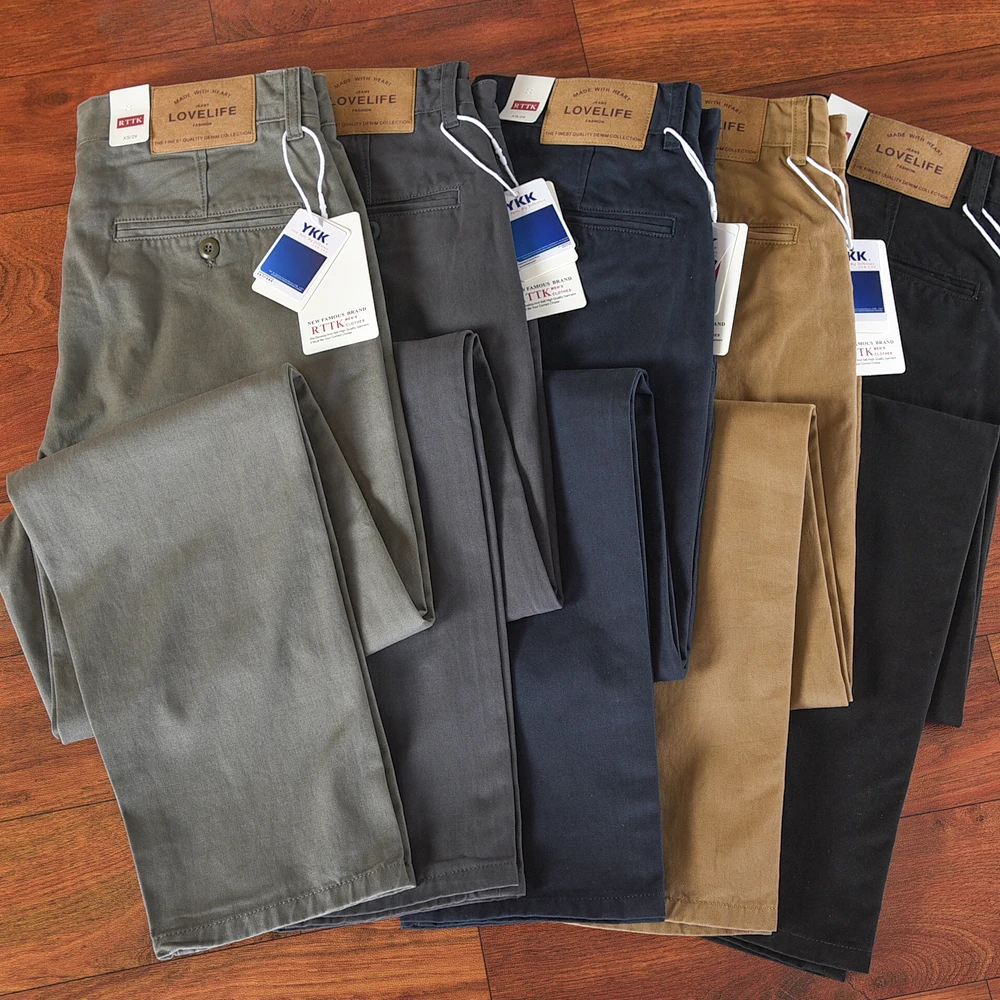 kf-Sa0c4754159804616a0aaf5e00f91b170W 2024 Spring and Autumn New American Retro Heavyweight Twill Cargo Pants Men's Simple 100% Cotton Washed Straight Casual Trousers - Image 1