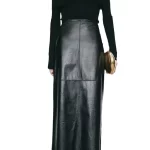Women's Leather Skirt, Lady Plant Tanned Sheepskin Skirt, Autumn Winter, High Street, Show Thin Hip Skirt - Image 2