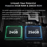 Global Version Oukitel WP35 5G Rugged Smartphone Android 14 6.6 Inch 2.4K 24GB+256GB Mobile Phones 11000mAh 64MP Cell Phone NFC - Image 3