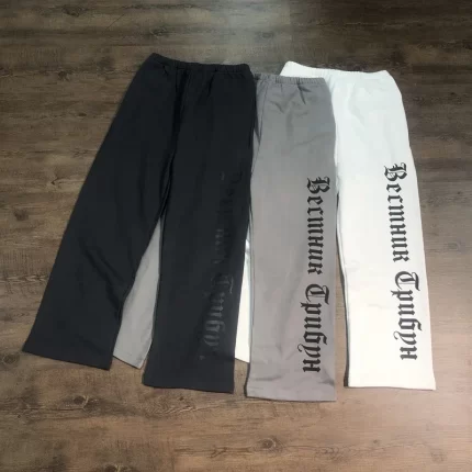 SAINT OF MICHAEL 1:1 KANYE WEST Best Quality Vintage Printed Sweatpants Loose Streetwear Cotton Casual Pants Trouser Men