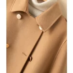 2023 100% Wool Mid Long Bat Cape Women Woolen Coats Autumn Loose Double Sided Cashmere Coat Female Fashion Camel Black Outerwear - Image 5