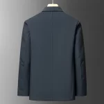Logo-less Style Men Essential Blazers Blue Khaki Suit Jacket Notched Collar Modern Slim Cut Attire for Business Travel & Daily - Image 6