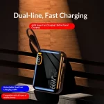 66W Fast Charging Power Bank with 10000mAh Large Capacity Mini Size Built-in Cable PD Two-way Fast Charging Mobile Power Supp - Image 3