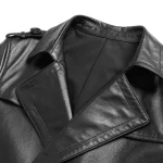 Men's Genuine Cowhide Leather Trench Coat Long Youth Handsome Belted Suit Collar Jacket for Autumn Winter 6XL - Image 4