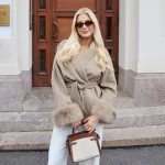 TARUXY Fox Fur Woolen Coats Women's Short Coat Office Lady Removable Elegant Double-sided Wool Overcoat 2025 New Cardigan Jacket - Image 2