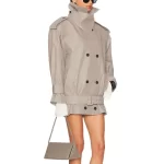 2025 Fall Women's Windbreaker Jacket Satin Belt Loose Casual Ladies Coat y2k Clothes New Fashion High Quality Outerwear bra - Image 2