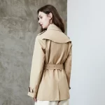 Women's Treach Coat, Windbreaker, Mid-length, Double Breasted, Anti wrinkle, Waterproof, Spring And Autumn Jacket, - Image 4