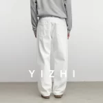 2025 Winter New Pure Cotton Fleece-Lined Jeans Warm Fashion Men's American Retro Loose Straight Leg Casual Pants - Image 2