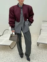 Cotton-padded pilot jacket, retro modern punk style, wide-sleeved short women's jacket, 2025 winter new style - Image 4