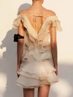 Sexy backless mesh mini summer dress women elegant Ruffle evening short dresses woman Vacation prom birthday party dress vestido - Image 2