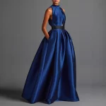 Robes for Woman Elegant Halter Satin Party Dresses Spring Sexy Draped Solid Lace-up Long Dress Summer Hollow Bohemian Maxi Dress