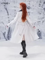 MiHoYo Game Genshin Impact Frost Flame Fatui Harbinger Long Coat Executive Officer Trench Cosplay Costume Windcheater for Women - Image 5