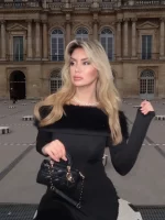 Solid Faux Fur Patchwork Strapless Maxi Dress Women Elegant Full Sleeve Off-shoulder Waist Cinching Dresses Lady Party Gown New - Image 2