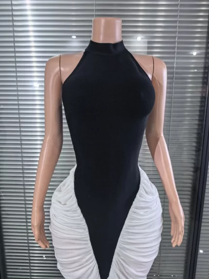 High Quality Women Sleeveless Off the Shoulder Bodycon Bandage Maxi Gowns Dress Elegant Evening Party Cocktail Fashion Outfit
