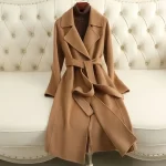 Woolen Coat 100% Wool Women 2025 Autumn Winter Fashion Cashmere Woolen Jacket Long Coat Streetwear Camel Black Outerwear Female - Image 2