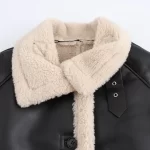 Cool Lady Faux Leather Loose Jacket Moto Street Style Lapel PU Coat Famale Fashion Streetwear Solid Winter Women Warm Outerwear - Image 3