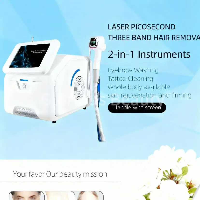 kf-Sb8bc9aab995b49568e5d9f761171ee0bw New 2 in 1 Ice Tianium Platinum Diode Laser 808nm Hair Removal Machine 808nm 755nm 1064nm Three Wavelength Tattoo Removal salon - Image 1