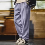 Maden Men's Casual Easypants Elastic Waist Solid Color Breathable Sweatpants Straight-Leg Cuffed Sports Training Pants for Fall - Image 2