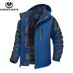 9XL New Winter Men Outwear Fleece Warm Removable Hooded Jacket Men Outdoor Skiing Windbreaker Waterproof Casual Jacket Coat Male - Image 3