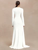 JULISSA MO Turtleneck Long Sleeve Ribbons Women Maxi Dress Round Neck High Waist Dress Winter Skinny Elegant Party Evening Dress - Image 5