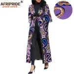 2025New Arrival African Wax Casual Coat for Women AFRIPRIDE Three Quarter Sleeve Ankle Length Women Coat with Sashes A1824009 - Image 3