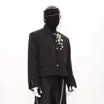 HKSH Spring Autumn New Men Tide China-Chic Brooch Padded Shoulder Buttons Design Blazer Coat High-End Elegant Suit-Pants HK14354 - Image 3