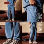 ZODF 2024 Spring Men 345gsm Cotton Sweatpants Women Unisex Casual Loose Washed Distressed Sport Joggers Pants Bottoms HY0821 - Image 2