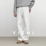 2025 Winter New Pure Cotton Fleece-Lined Jeans Warm Fashion Men's American Retro Loose Straight Leg Casual Pants