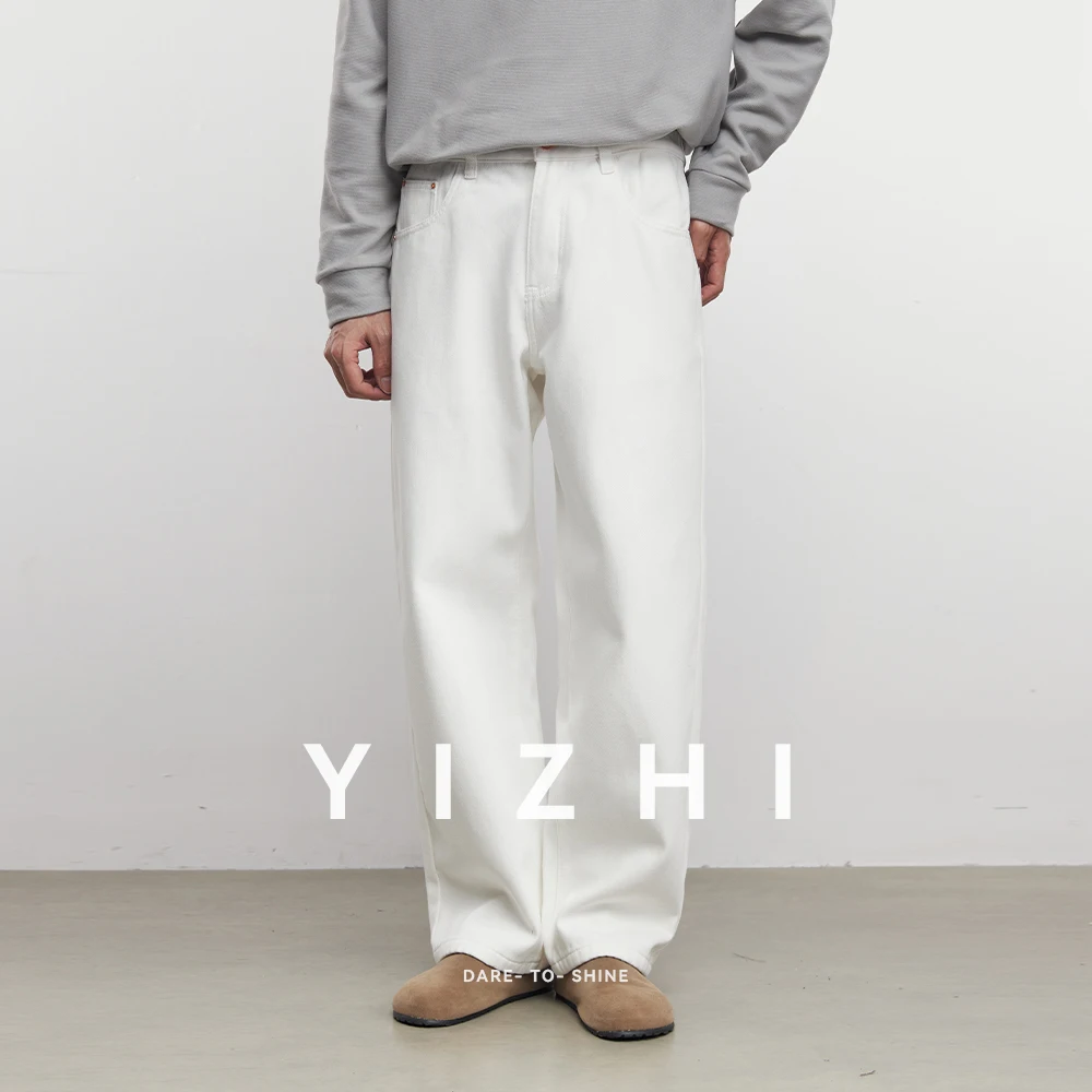 kf-Sc086f5e8fe3b467aa3298795e611554cG 2025 Winter New Pure Cotton Fleece-Lined Jeans Warm Fashion Men's American Retro Loose Straight Leg Casual Pants - Image 1