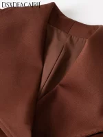 DSFACAIRIJ Women's Turn-Down Collar Long Sleeve Lace-Up Appliques High Street Solid Color Outerwear Fashion Autumn Females - Image 4