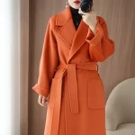 Wool Coat Women's Wear 2024 Autumn/Winter Fashion Temperament Double sided Cashmere Coats with Belt Elegant Long Overcoat
