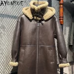 AYUNSUE Winter Sheepskin Fur Coat Men Clothing Long Leather Fur Coats Men Thick Warm Male Fur Jacket Chaquetas Zm474 - Image 2