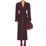 Women's Autumn WinterNew Style Y2K Shoulder PadLong WoolCoat Turn-downCollar Single Button High Quality Fashionable Tweed Jacket