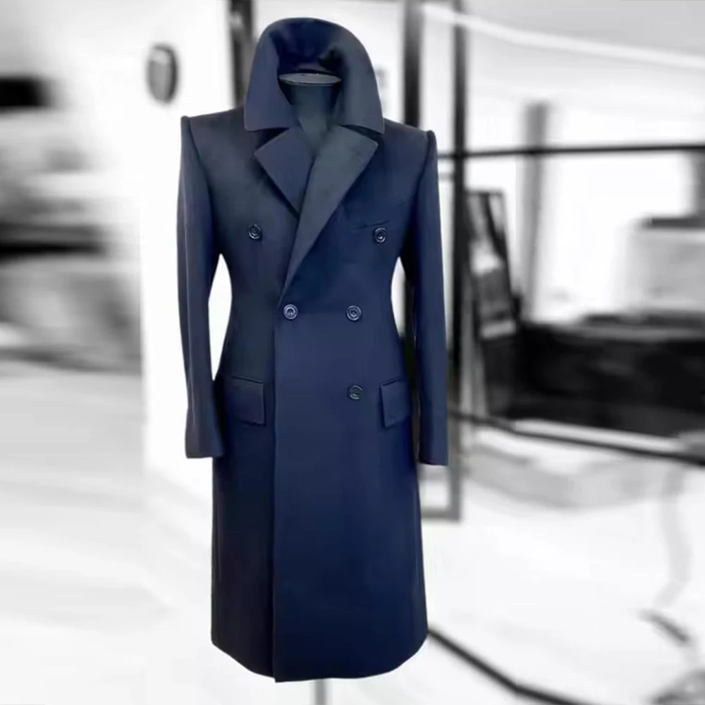 kf-Sc5e2b4cad2f4464198566ff49f3f24447 Spring/Autumn Men Smoking Blazer Outfits Peaked Lapel Man Suit Jackets Groom Wedding Tuxedos Veste Costume Homme Overcoat Retro - Image 1