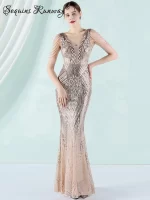 Sexy white sequin maxi summer dress women elegant rhinestone birthday party long dresses luxury prom evening dresses vestidos
