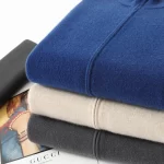 Winter men's 100% cashmere cardigan business casual reversible sweater loose semi high neck Tops thick Jumper zipper jacket - Image 6