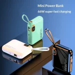 66W Fast Charging Power Bank with 10000mAh Large Capacity Mini Size Built-in Cable PD Two-way Fast Charging Mobile Power Supp - Image 2
