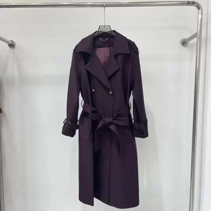 Women's jacket 2025 Winter new double breasted lapel long women's windbreaker belt slim fit women's trench coat y2k Women's coat