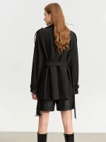 AMII Trench Coat Woman 2025 Autumn New Double-breasted Versatile Outerwear with Belt Medium-long Straight Jackets Female12343395 - Image 2