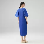 Miyake Pleated Solid Color Dress 2025 Summer New Premium Feeling Round Neck Loose Fashion Comfortable Casual Long Dresses - Image 3