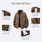 Men clothing PU Leather Jacket for Men winter Fashion Stand Collar Vintage Style Loose Versatile Casual Tie-Dye Men's Jackets - Image 6