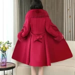 Double-sided Wool Coat Womens 2025 Autumn Winter Jacket Fashion Woolen Coats Female Large Size Long Fur Collar Warm Outerwear - Image 2