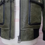 AYUNSUE Warm Natural Fur Coat Men Winter Casual Genuine Sheepskin Leather Jackets Man Fashion Green Fur Coats Male Clothing 2025 - Image 3