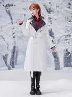 MiHoYo Game Genshin Impact Frost Flame Fatui Harbinger Long Coat Executive Officer Trench Cosplay Costume Windcheater for Women - Image 3