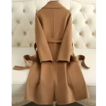 Woolen Coat 100% Wool Women 2025 Autumn Winter Fashion Cashmere Woolen Jacket Long Coat Streetwear Camel Black Outerwear Female
